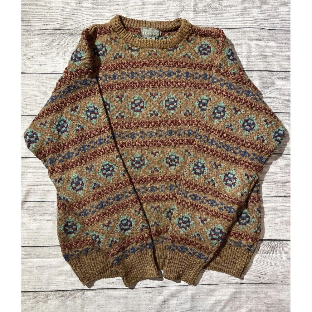 VTG Christopher Hayes Men’s Cotton Linen Sweater Size M Pullover 90s Grandpa